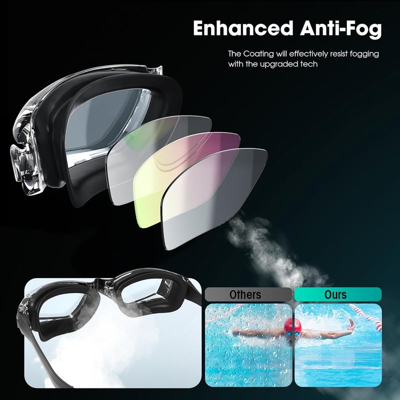 Braylin Swim Goggles, 2-Pack Swimming Goggles, Anti Fog, No Leaking For Adult Women Men Youth - Image 3